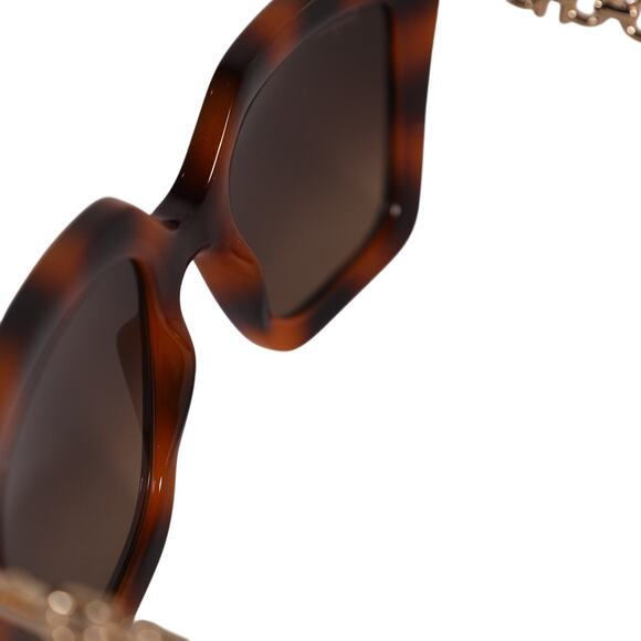 Salvatore Ferragamo Oversized Square Womens Sunglasses - Havana / Gold - NWT - Picture 6 of 7